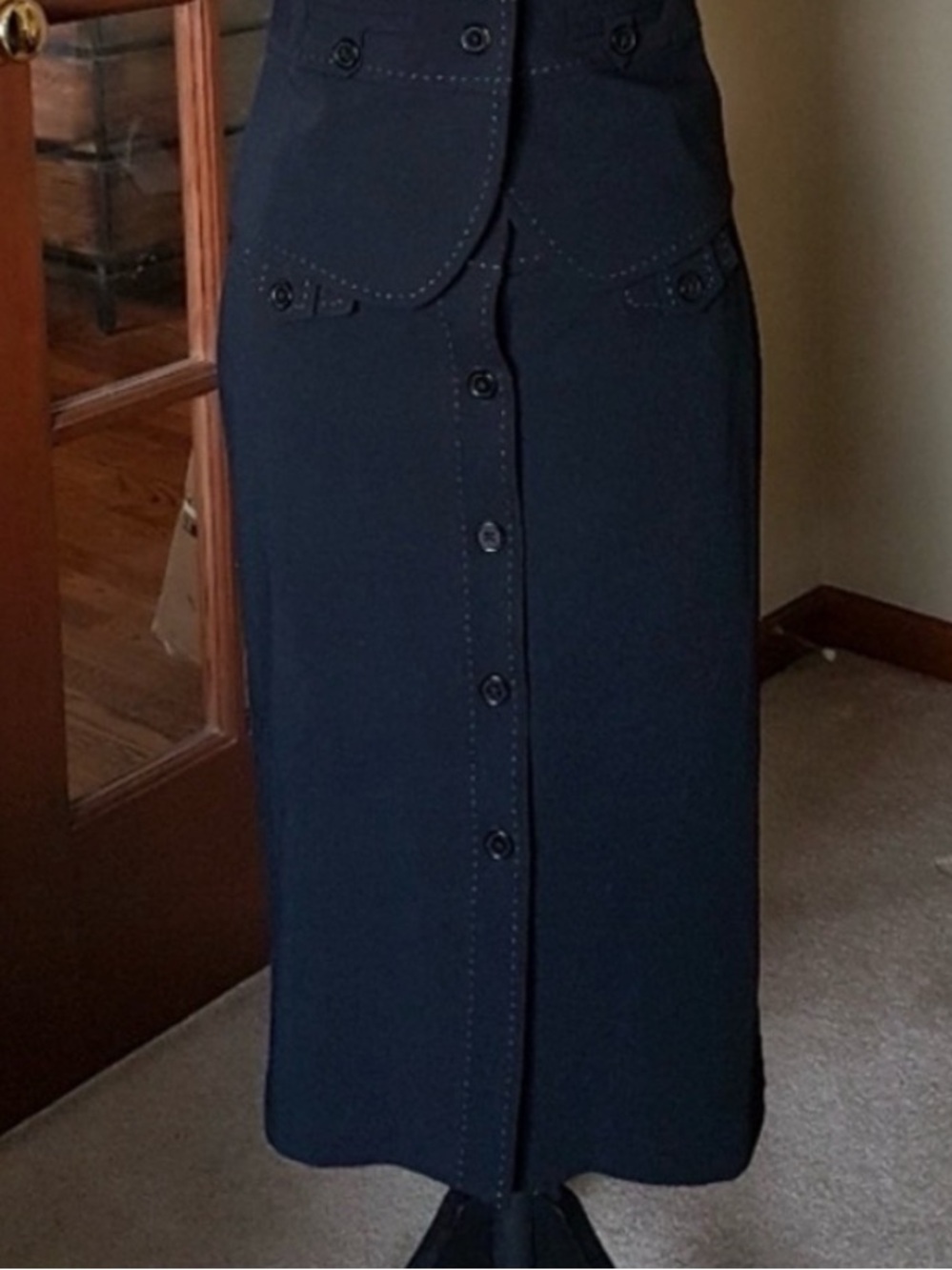 NEXT Black Buttonfront Skirt from London